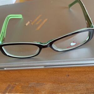 Hello Kitty Black and Green Kids Rectangular Glasses